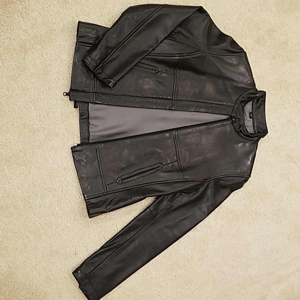 Black leather jacket